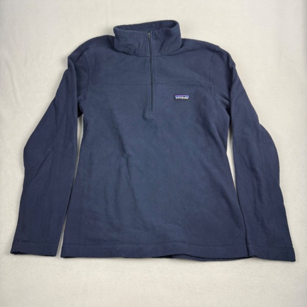 Patagonia Micro D Quarter Zip Fleece Pullover Navy Blue Womens Medium 26176